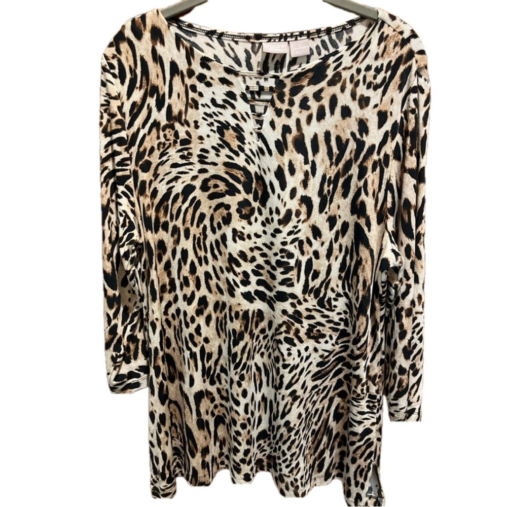 Chico's Traveler Leopard Print Blouse